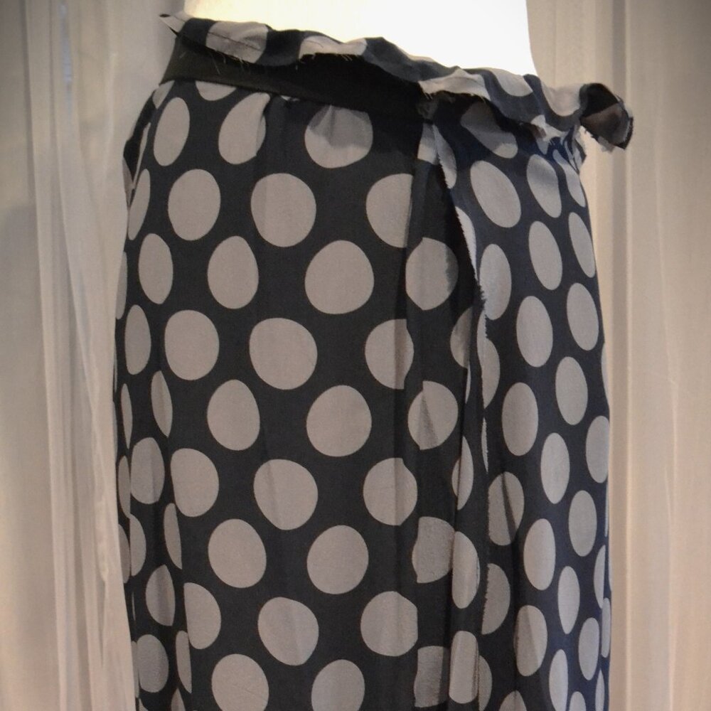 MARTIN MARGIELA Skirt, Blue & Gray, Size M, Silk